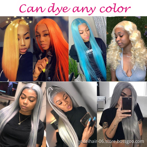 Y F Brazilian Virginia Human Hair Wigs,Straight Human Hair Lace Closure And Frontal Wigs With Baby Hair For Black Women